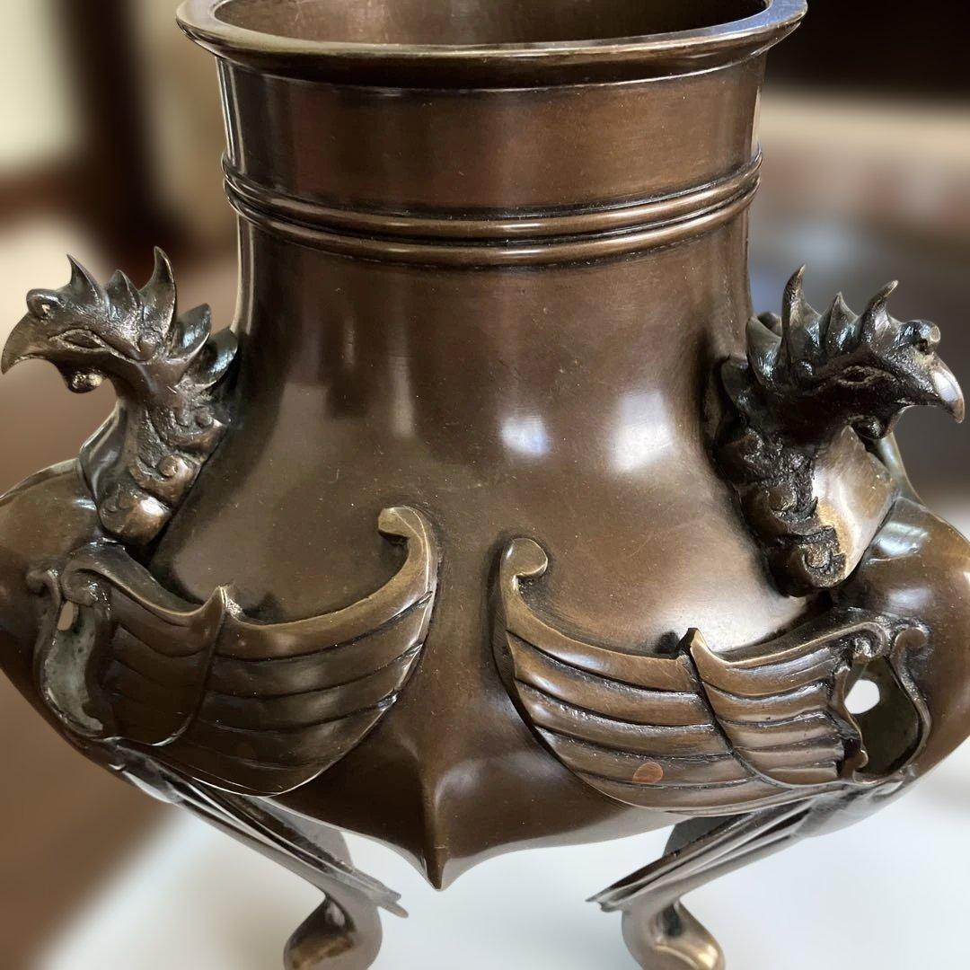 茶道具・花器花瓶 薄端・鳳凰足 ビンテージ 古道具(蔵出し骨董品)