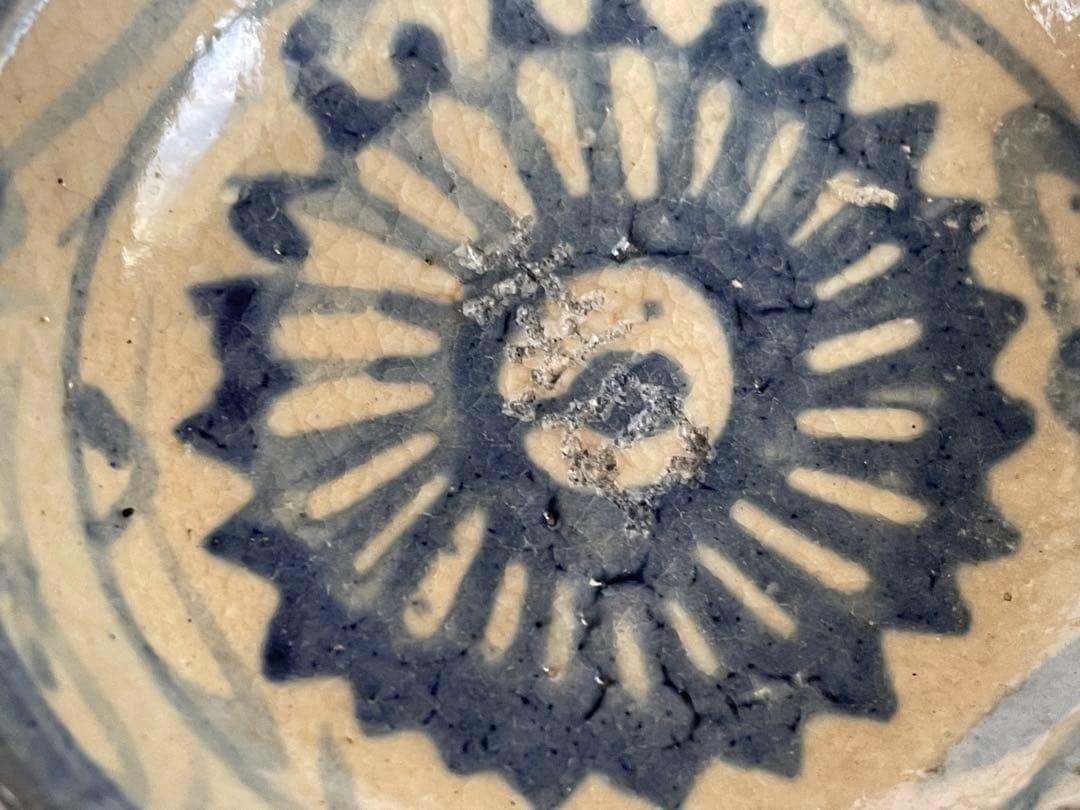 骨董 アンティーク 清朝 中国 染付 花文様 豆皿 小皿 手塩皿 5枚