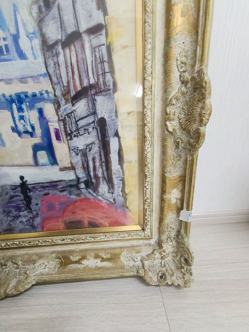 絵画 「ボルドーの街角」 フランス　アンティーク　額縁