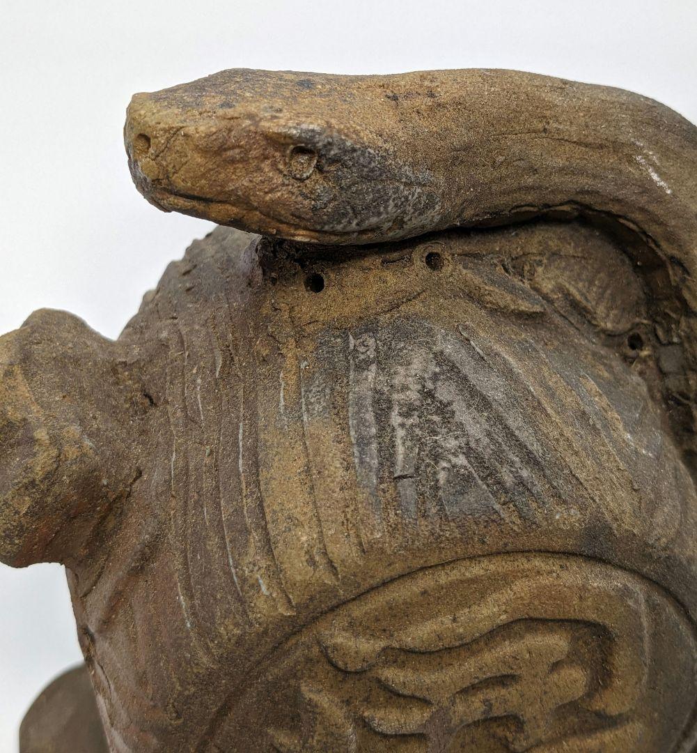 西川政美 備前焼 巳置物 ヘビ 蛇 打ち出の小槌 細工物 金運 財運 インテリア