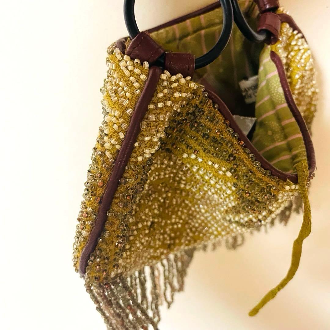 極美品✨ ジャマンピュエッシュ パーティー ハンド バッグ ミニ ビーズ