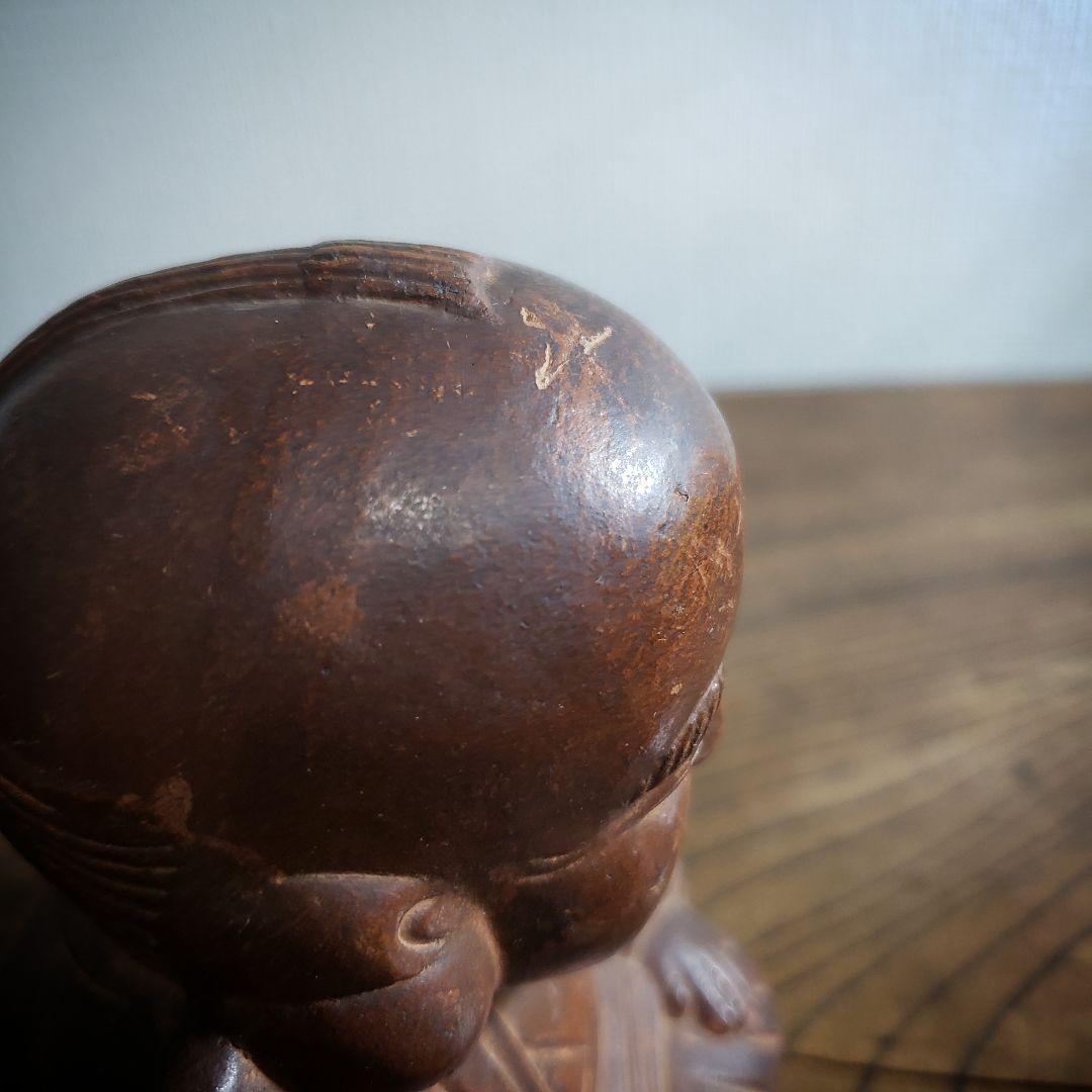 福助 古備前 貯金箱 縁起物 アンティーク 昭和レトロ 骨董品 明治 大正