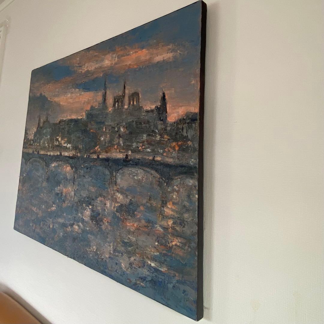 【美品♥️】 パリ 油絵 セーヌ川 橋 ⭐︎ フランス購入 絵画 ⭐︎ Paris ♪
