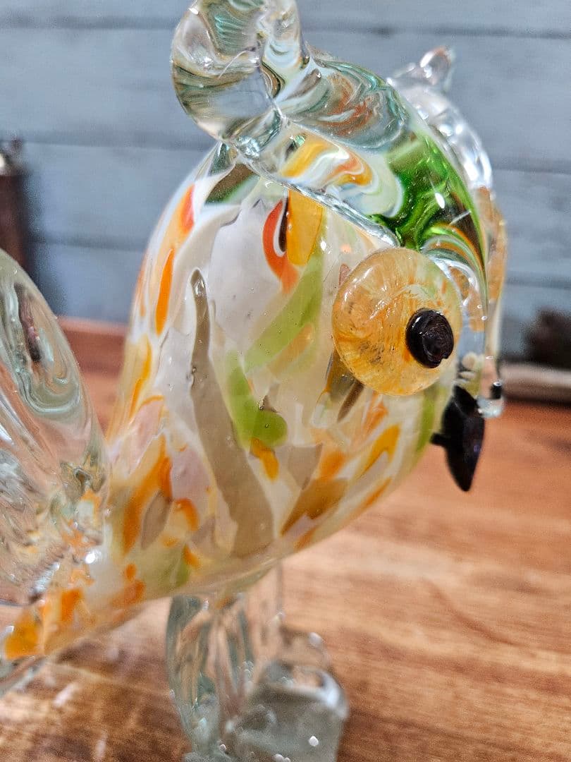 イタリアヴィンテージ ムラーノガラス ふくろうのオブジェ 大型