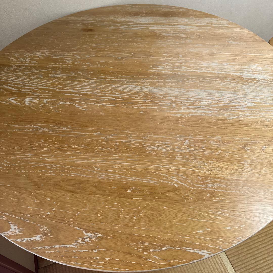 たのメル便/直引　天然木オーク無垢ダイニングテーブルのみ  円型120