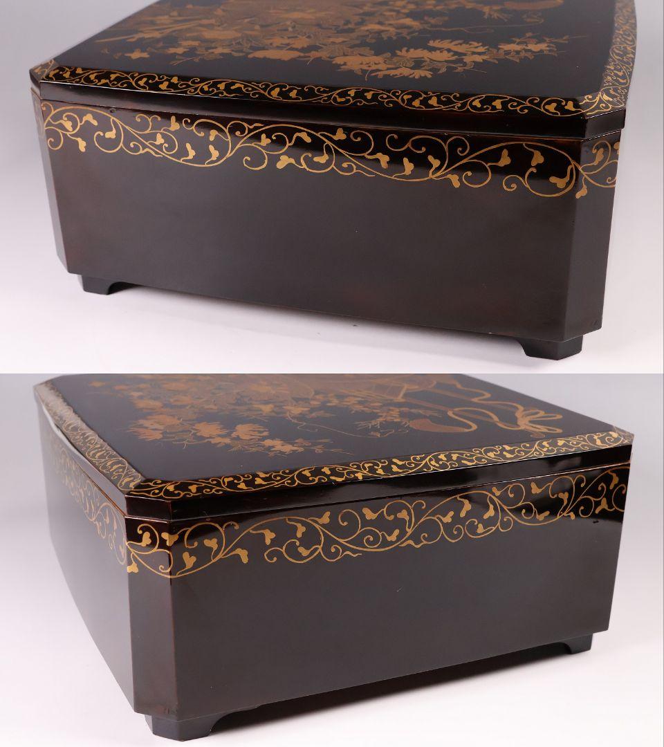 【MA699】加賀蒔絵 饅羹重 内梨地 花車 金蒔絵 木製漆器 饅頭箱 菓子器