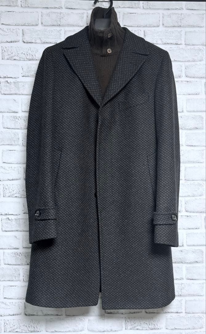 最終価格【カシミヤ混/上質ワッフル織】タリアトーレ アルスターコート 定価15万