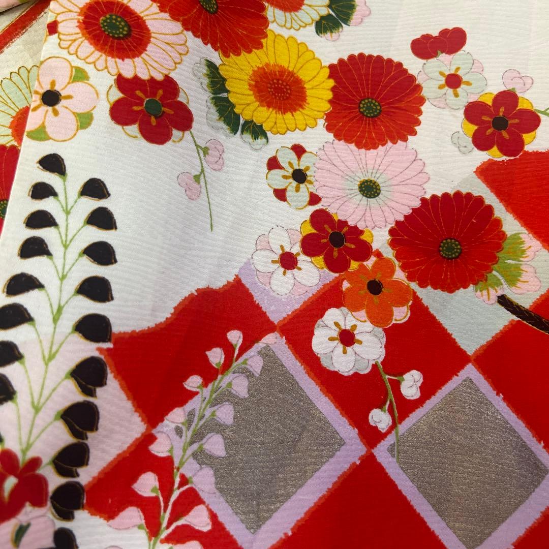 7歳七五三　十三詣り　身丈140cm アンティーク正絹着物、帯、小物セット