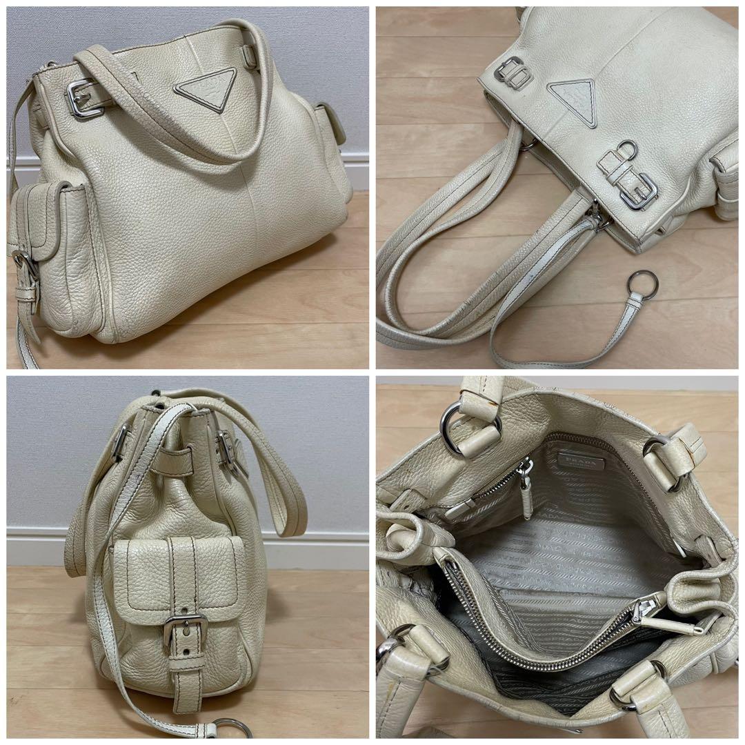 ■PRADA（プラダ）/良品 / レザー / ハンドバッグ / アイボリー