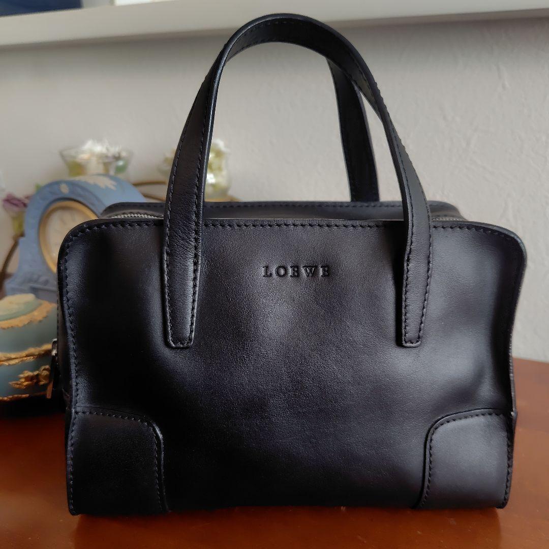 ユキさま専用 LOEWE ブラック レザーミニハンドバッグ