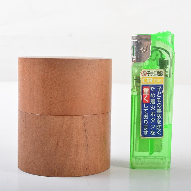 茶道具　山崎如悦作　吉野山桜材　中次　棗　共布共箱　C　R6501