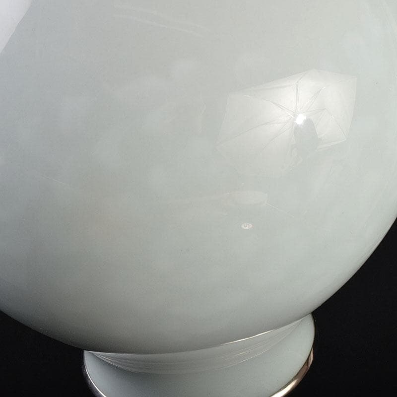 七宝焼 安藤七宝店造 青玉釉 唐草文 花瓶 共箱 D R9181H