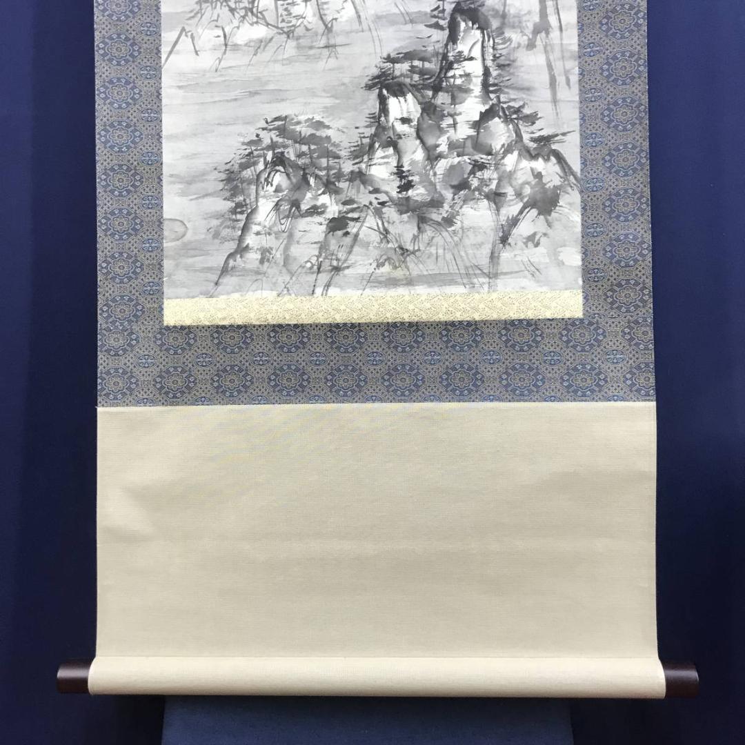 【真作】岡野克俊/山水図/深山図/掛軸/名家伝来/AD-654