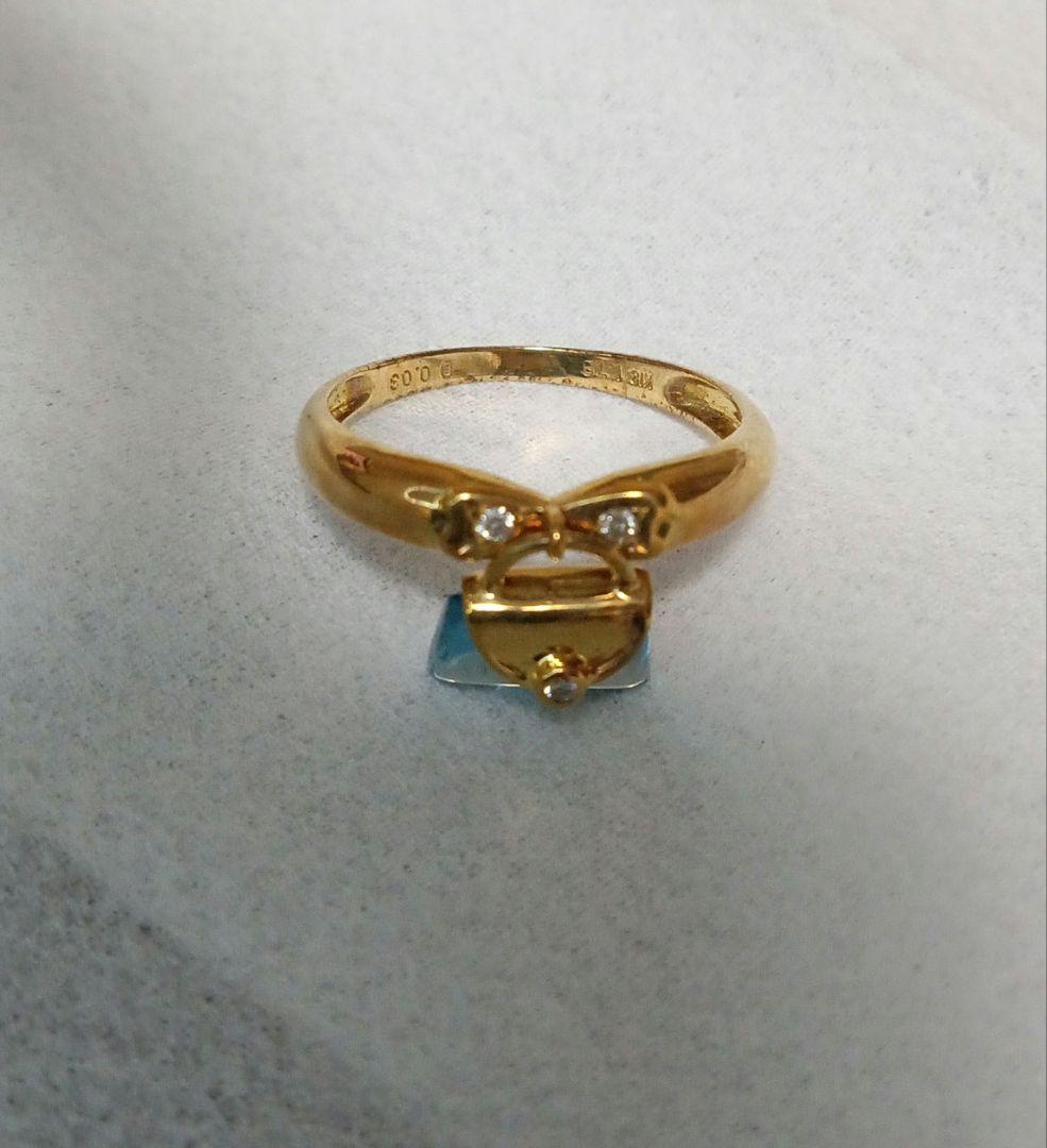 R*様 18Kリング ブルートパーズチャーム　バッグモチーフ