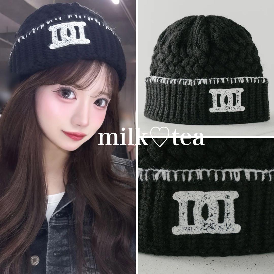 新品未開封タグ付き ダーリッチ DDロゴバスケットニットビーニー