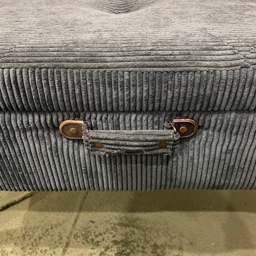 不二貿易 ベンチ トランク型 幅80cm ダークグリーン 収納 ベロア調