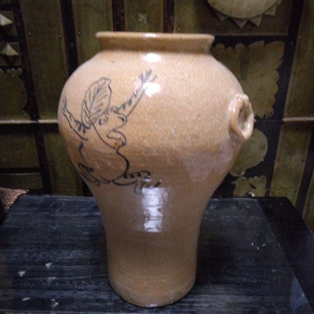 日曜迄価格❗かぶと陶園 高山寺画 花生❄　専用の木箱有 鳥獣戯画 蛙 兎 うさぎ