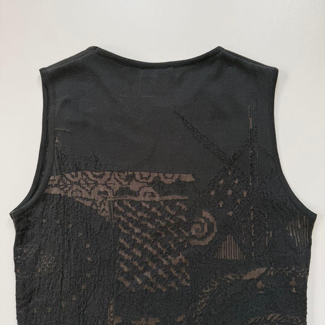 DRIES VAN NOTEN ジャガード 抽象柄 タンクトップ ベルギー製