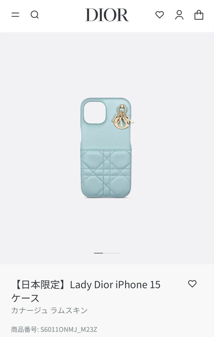 DIOR LADY DIOR IPHONE 15 PROケース ホワイト 日本限定】 Lady Dior