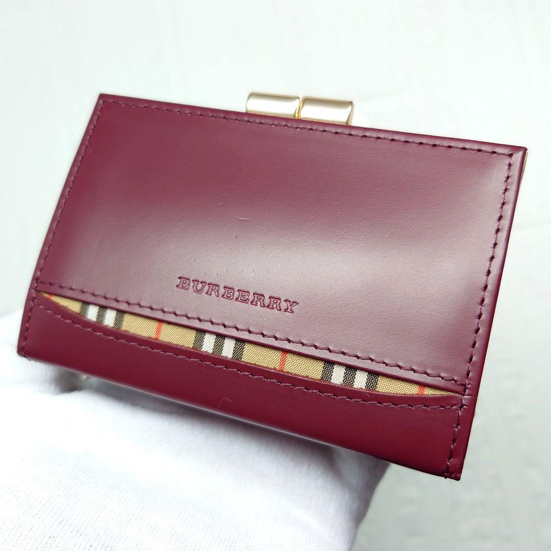 バーバリー　未使用に近い　極美品　レザー＆ノバチェック　ケース　レディース
