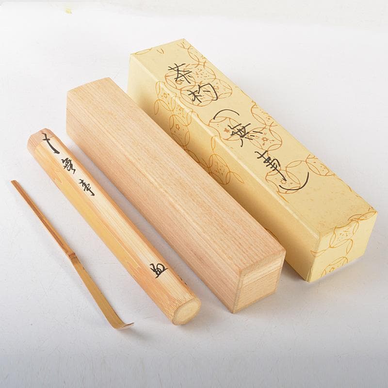 茶道具 宗春作 茶杓 銘「初音」 前大徳 柳生紹尚書付 共筒共箱