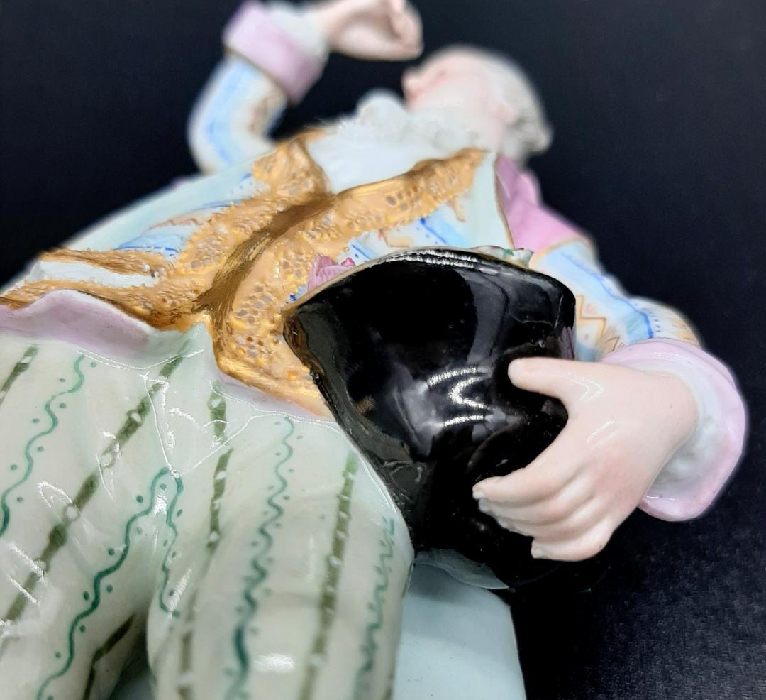 美品古マイセン／アシエ1768年『花摘みの男』大型フィギュリン美品1級