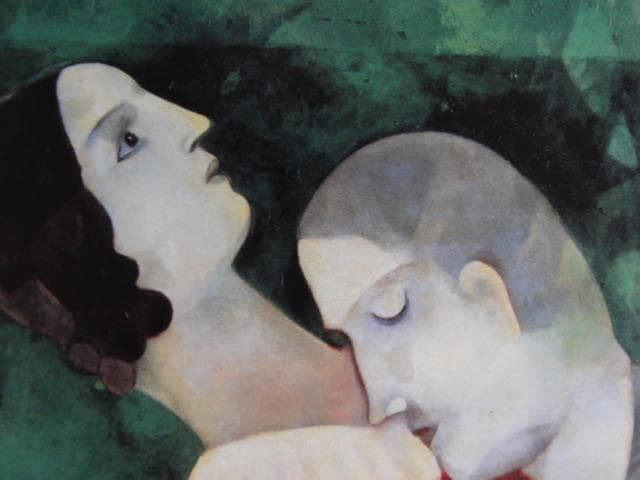 シャガール、『白い衿のベラ』、希少な画集より、新品高級額