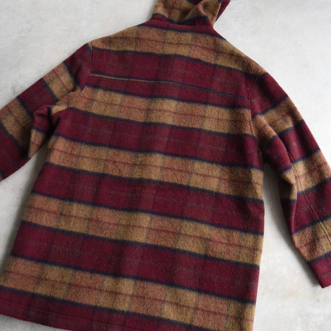 90s ペリーエリス チェック ウールモヘアコートUSA製 L レアヴィンテージ
