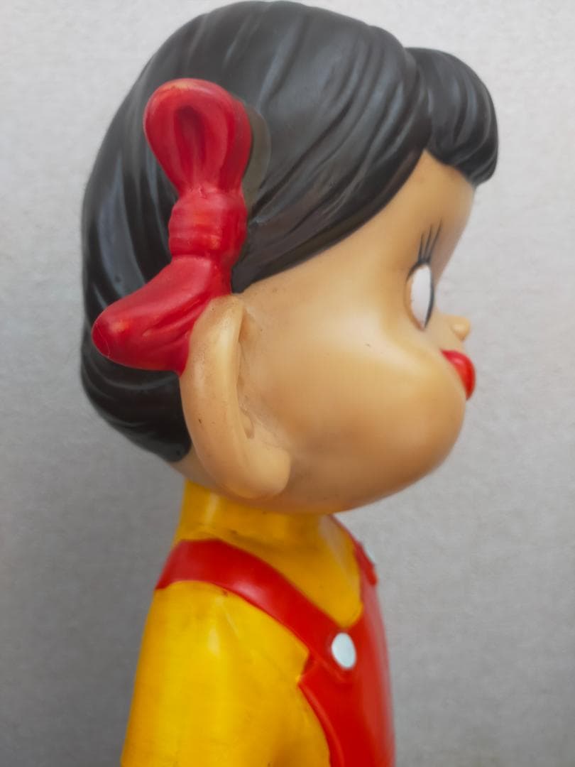 不二家ペコちゃん人形47cmブリキ台