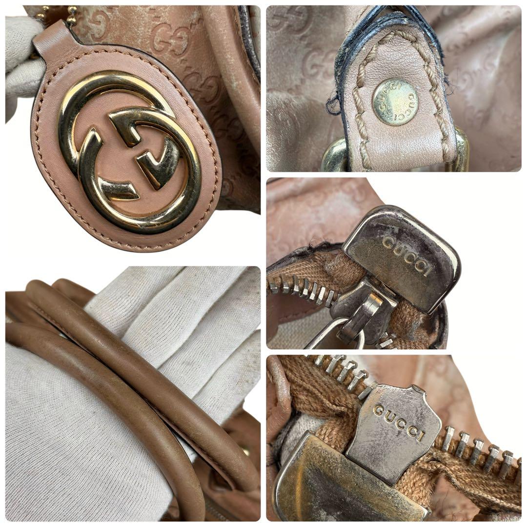 GUCCI グッチ スーキー 2WAYトートバッグ ピンク GGエンボス レザー