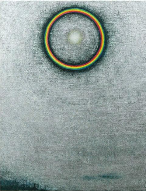 油絵 菅家令子 絵 絵画インテリア額付(白) F3-S102023 風景祈り希望