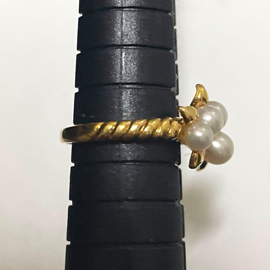 良品　TASAKI ベビーパール　K18 金　デザインリング　真珠