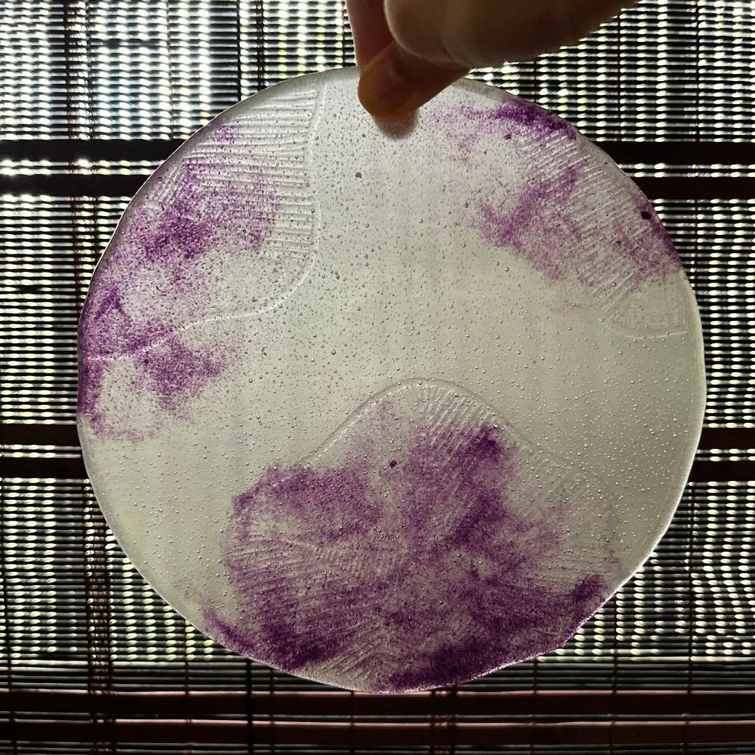 骨董 現代工芸 作家物 パート・ド・ヴェール プレート 中皿 1客