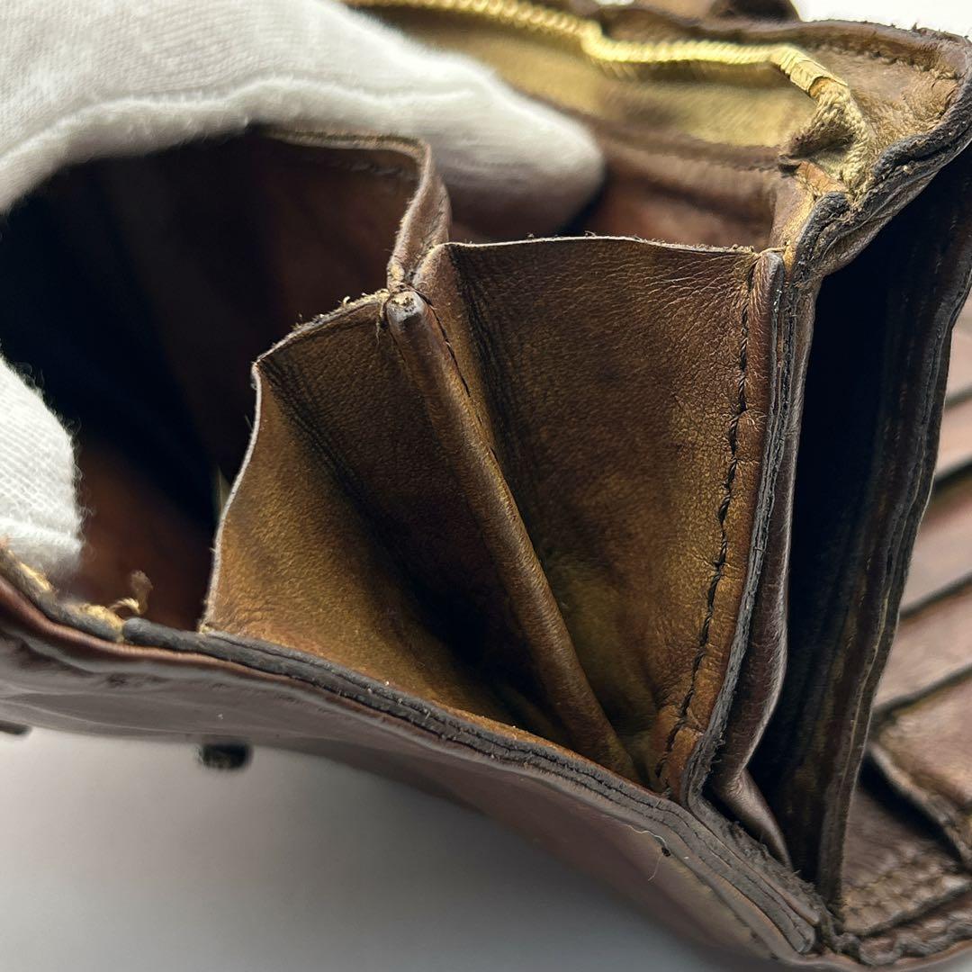 CAMPO MAGGI カンポマッジ 折り財布 スタッズ レザー ダメージ加工