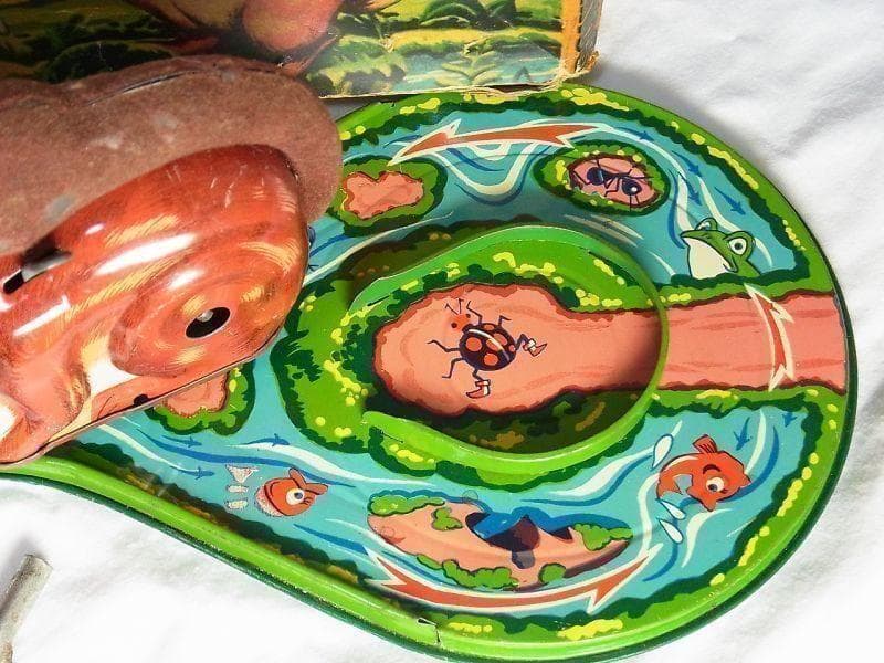 希少】水車を回す ブリキのリス おもちゃ 1950年代 光球商会製【箱