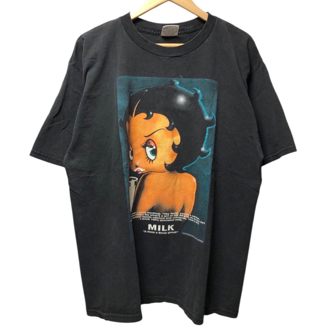 90s Betty Boop got milk ベティちゃん Tシャツ XL