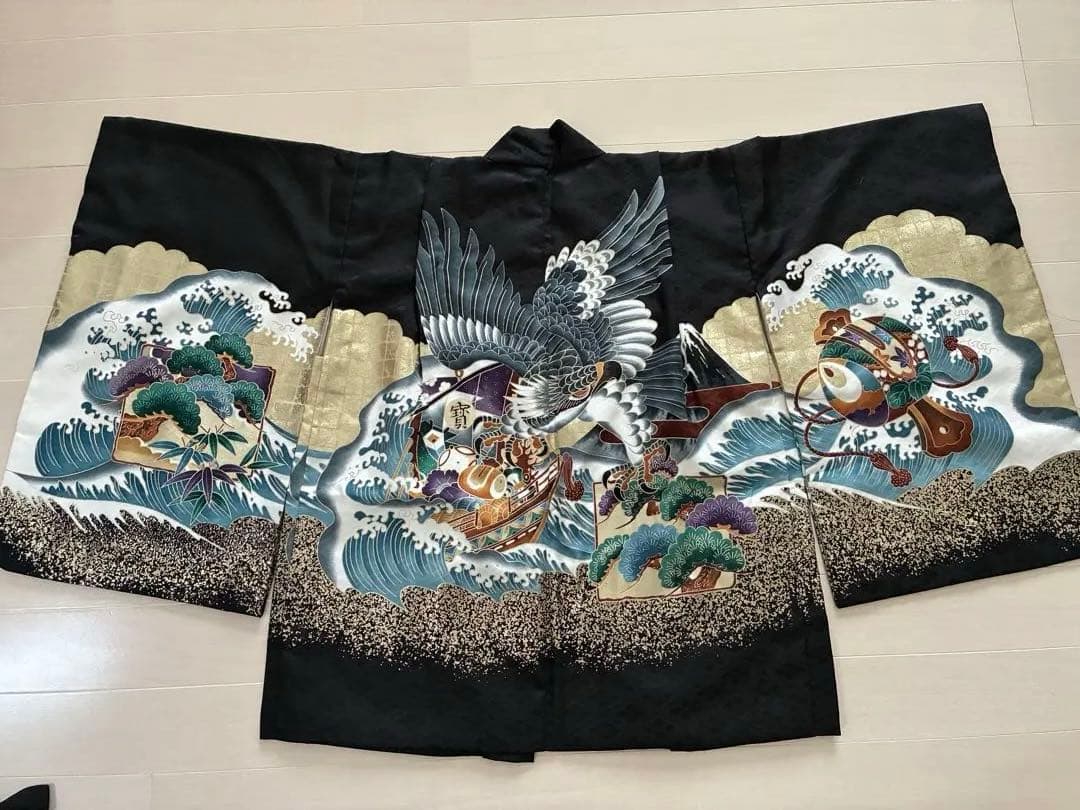 七五三 着物セット 波と鶴の柄