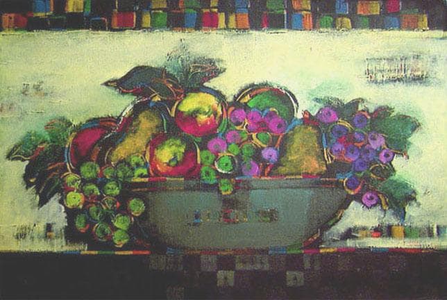 油絵 絵 絵画 インテリア 額付(白) uF6-060904 静物 果物