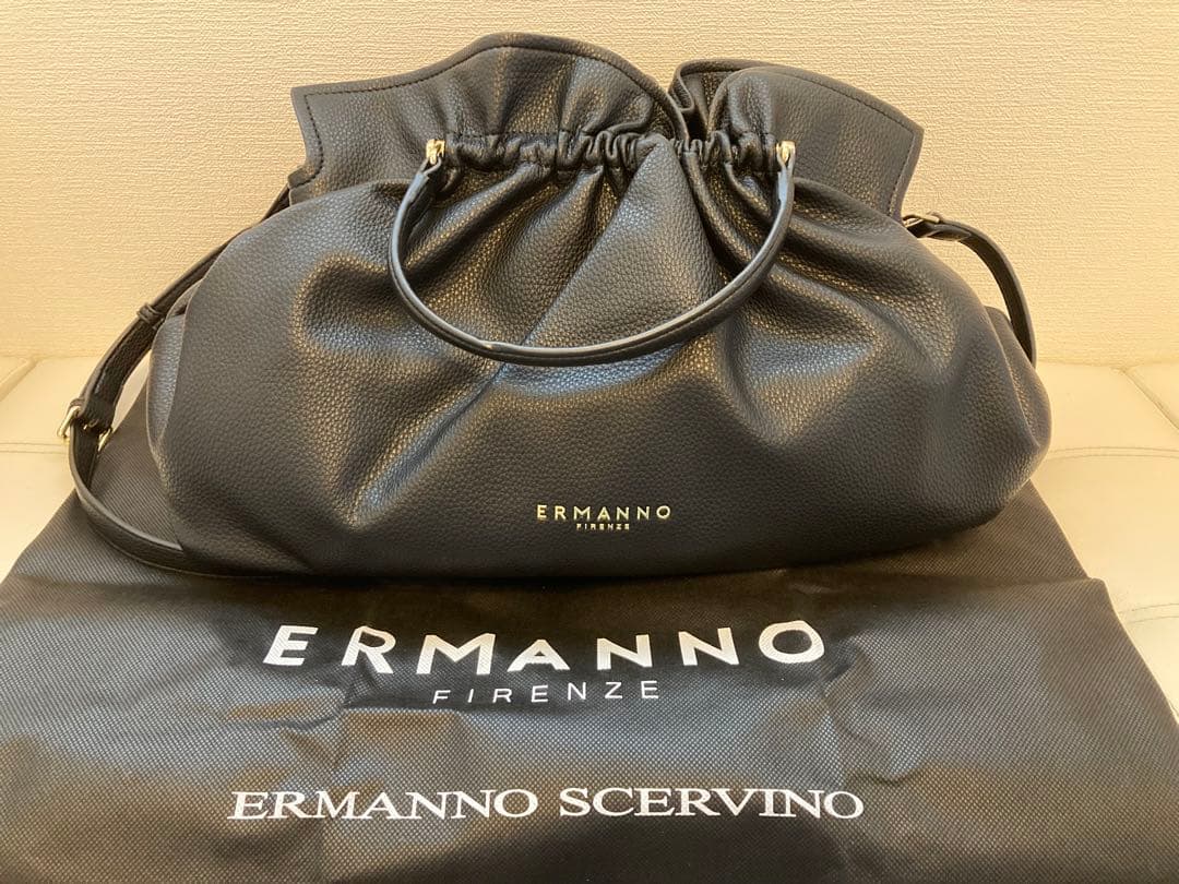 【新品未使用】エルマンノシェルヴィーノ　フィレンツェ　ハンドバッグ　ブラック