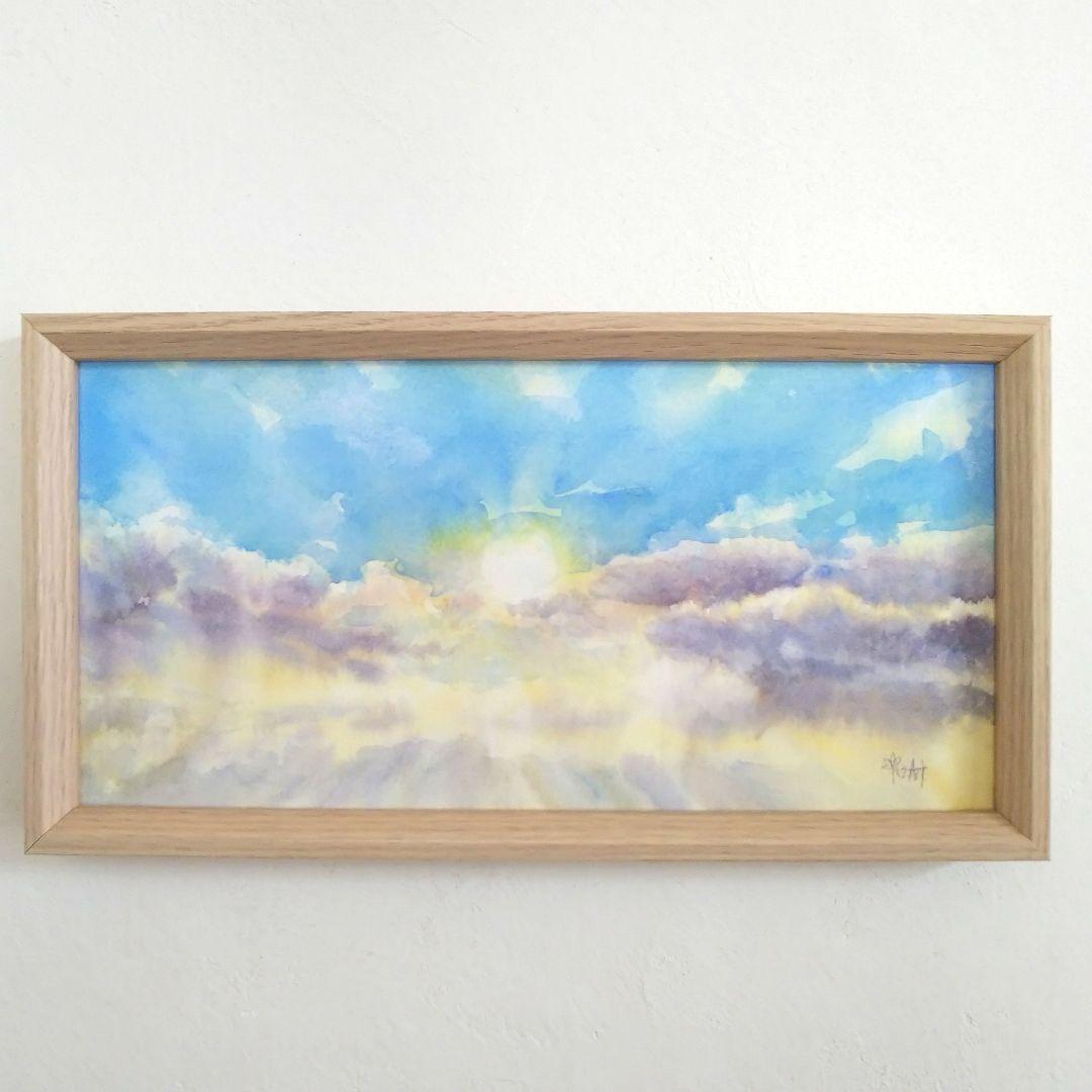 癒しの水彩画1081 天使の梯子