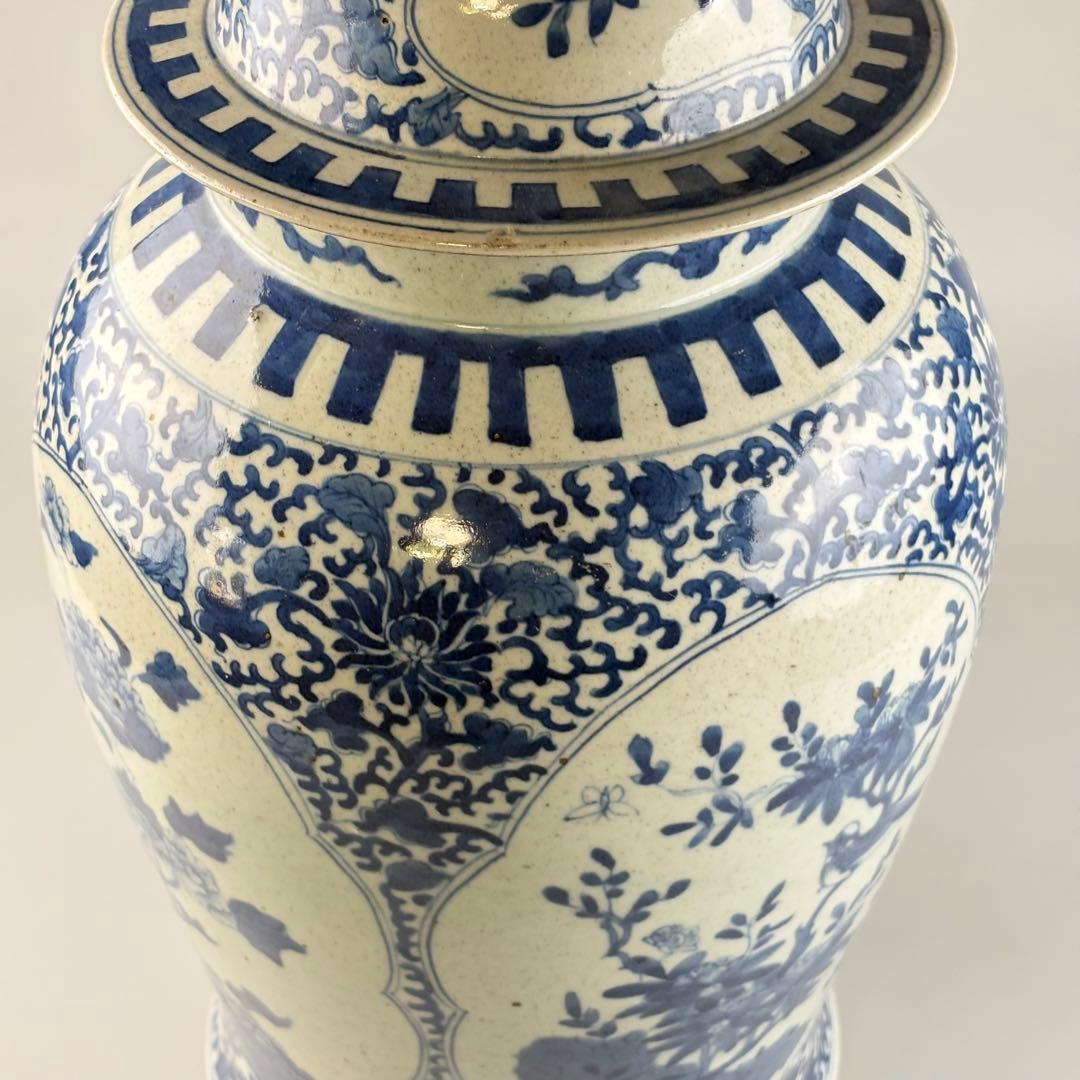 中国染付 花瓶 壺 高さ約50cm