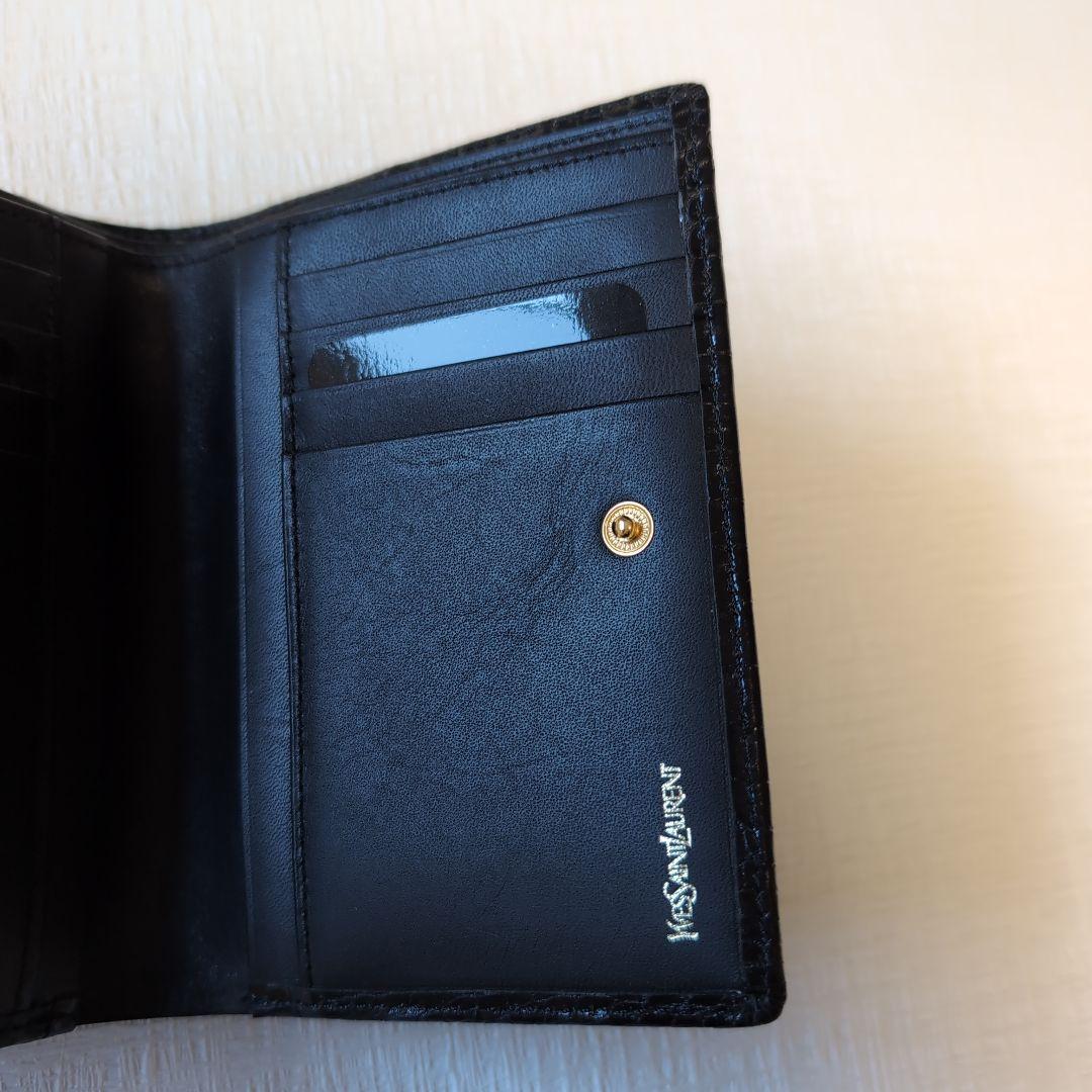 YVES SAINT LAURENT ブラック二つ折り財布