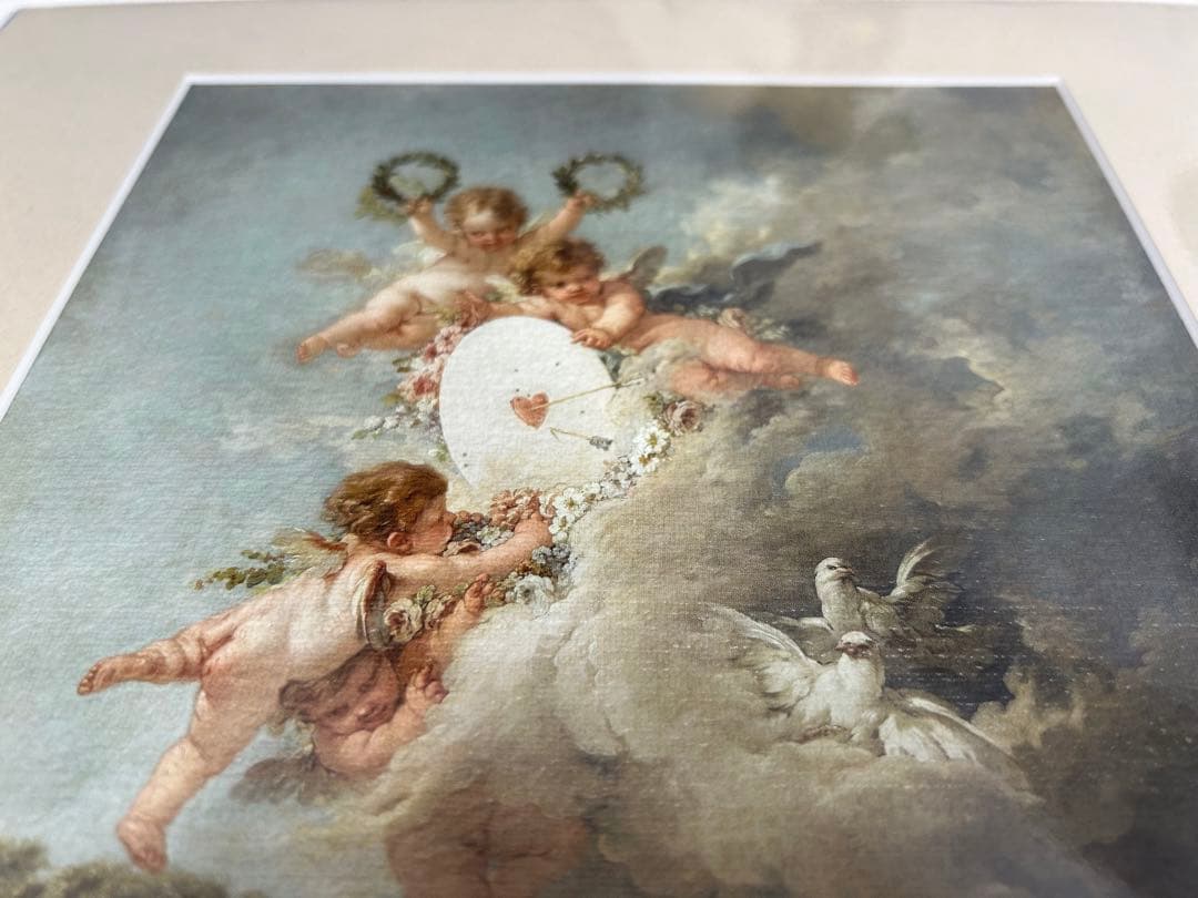 ルーヴル美術館展 アモルの標的 マット付き額絵 - メルカリ