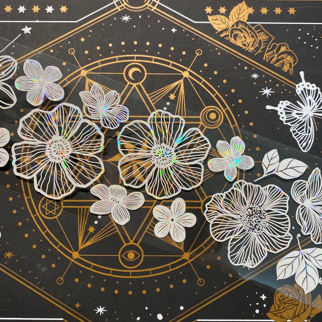 9268】海外 マステ 中古巻 貝殻光マスキングテープ お花系 - メルカリ