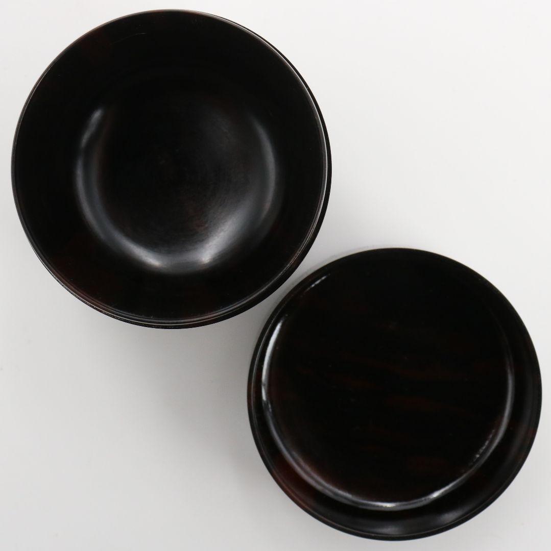 仁刀作 摺漆縞黒檀 中棗 茶道具 共箱共布 V817 N1 仁