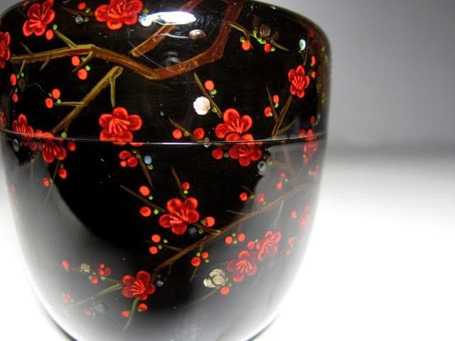 八雲塗 山根進(雙進・そうしん) 内銀桜絵大棗 表千家