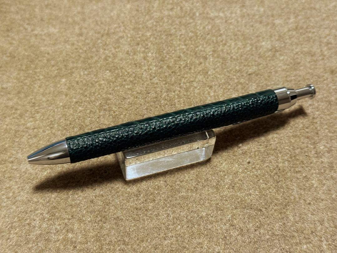SHINARI TACHIWAKI グリーン 黒桟×クロコ ボールペン