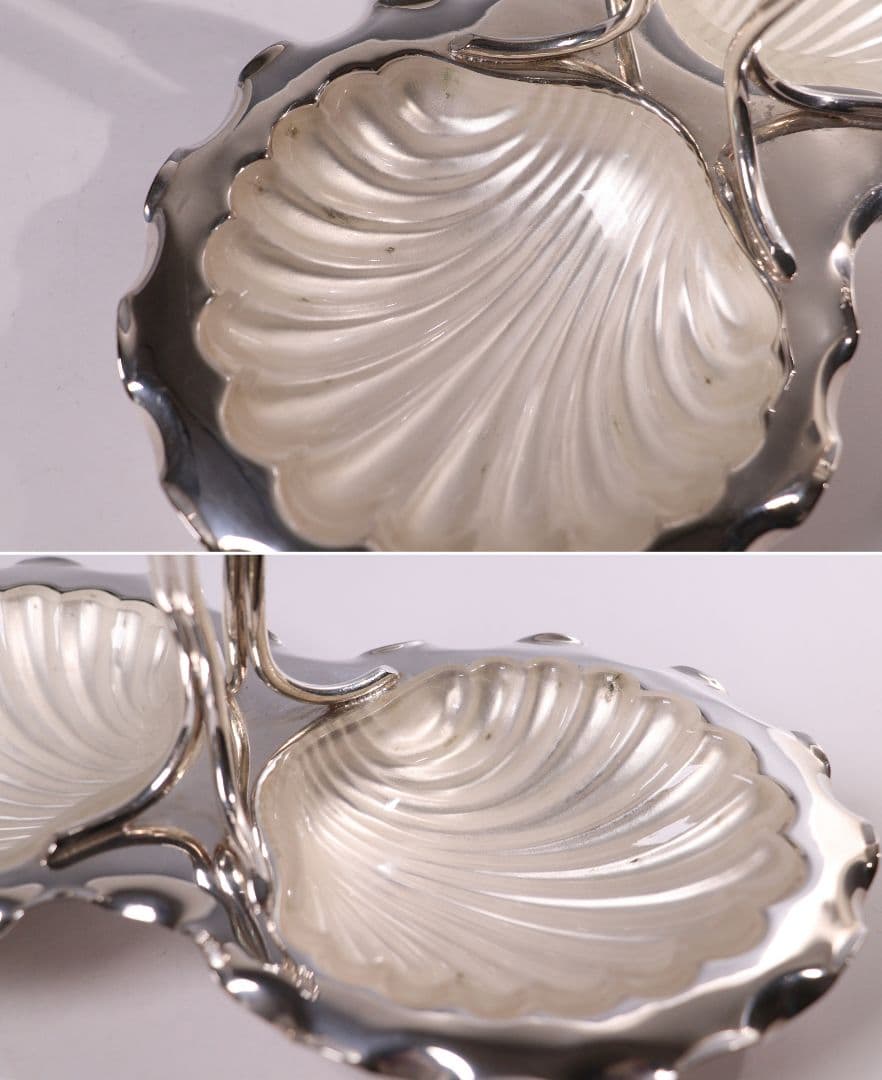 英国の銀食器、アンティークシルバーのトレイ（プレート） 英イギリス