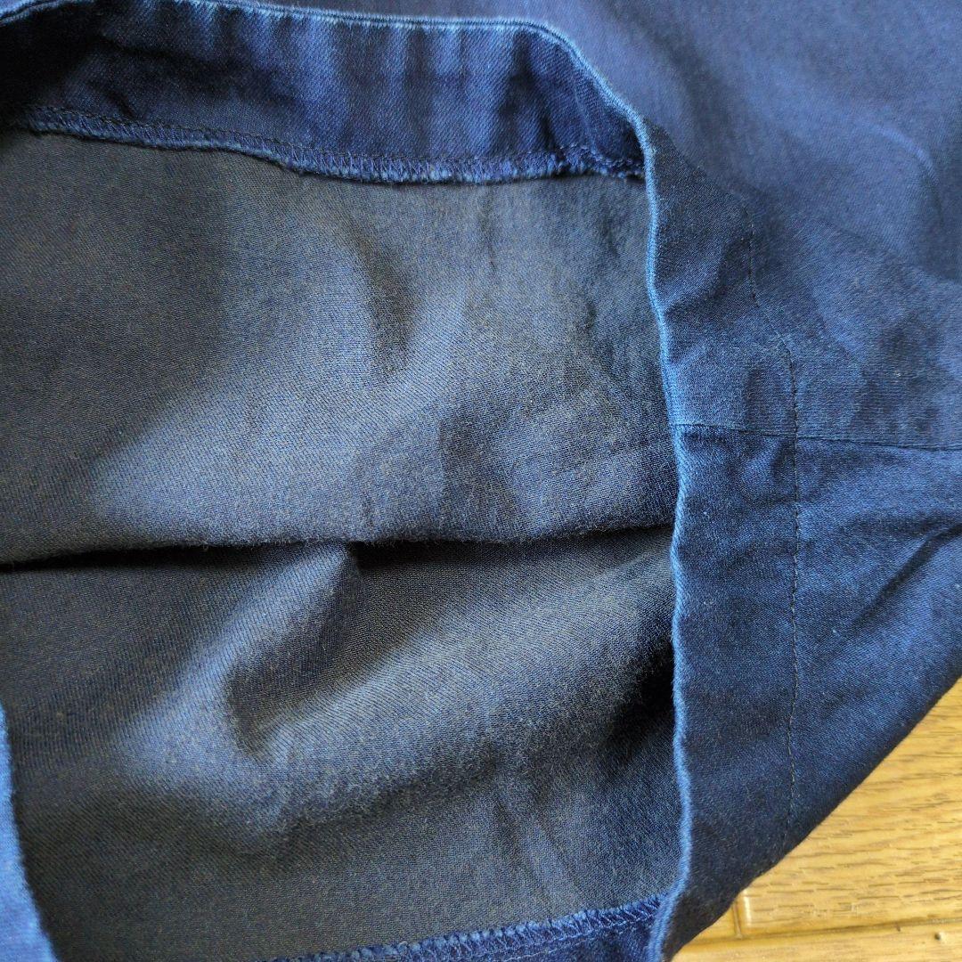 アルベロベロ♥️ぶたさん刺繍ネイビー サルエルパンツ インディゴ染め