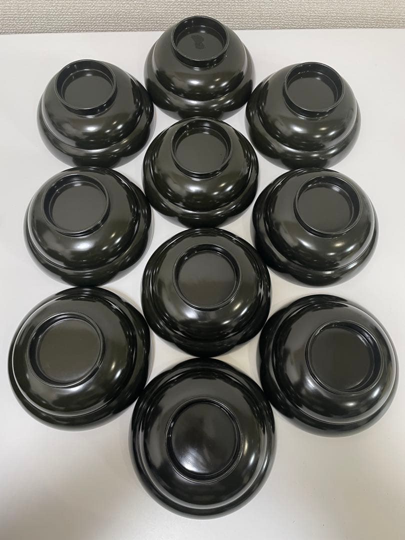 漆器 輪島塗 金蒔絵 貝柄 黒 内朱 吸物 割烹 蓋付き10客個 お煮物椀